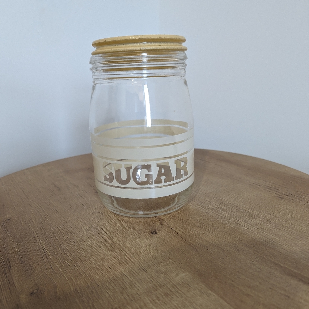 Triomphe Lettered Glass Sugar Jar with Glass Lid